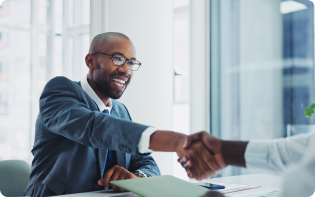 Business man shaking hands USD Corporate