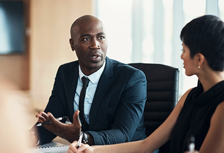 Contact us image of a man talking